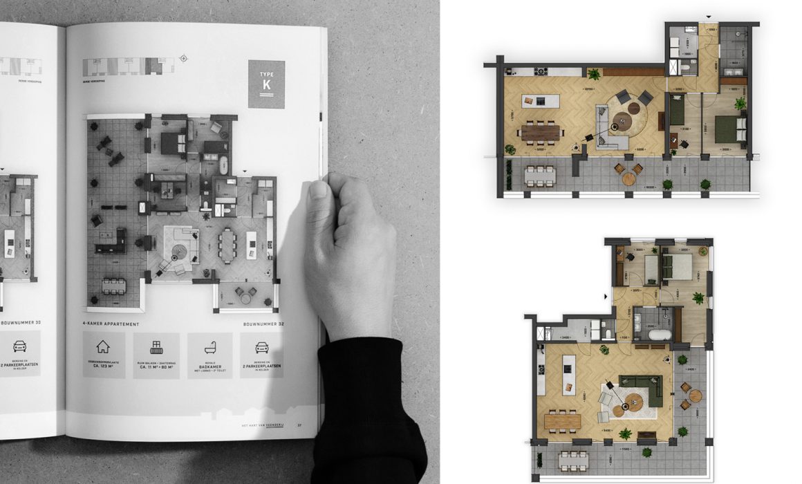 Jurriaan Huting Huting.net Nijmegen visueel ontwerp 3D visual rendering Project DOK6 Bouwbedrijf Van Ree