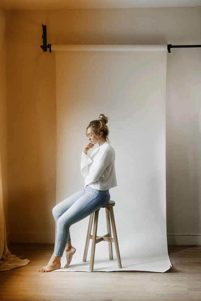 Fotoshoot Studio | Portret serie Anouck Nijmegen studio opstelling daglicht Nanlite Canon