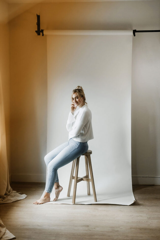 Fotoshoot Studio | Portret serie Anouck Nijmegen studio opstelling daglicht Nanlite Canon