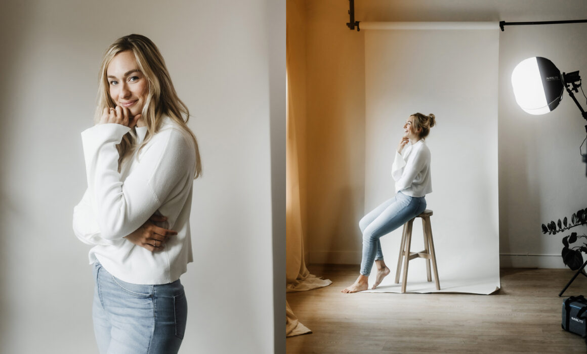 Fotoshoot Studio | Portret serie Anouck Nijmegen studio opstelling daglicht Nanlite Canon